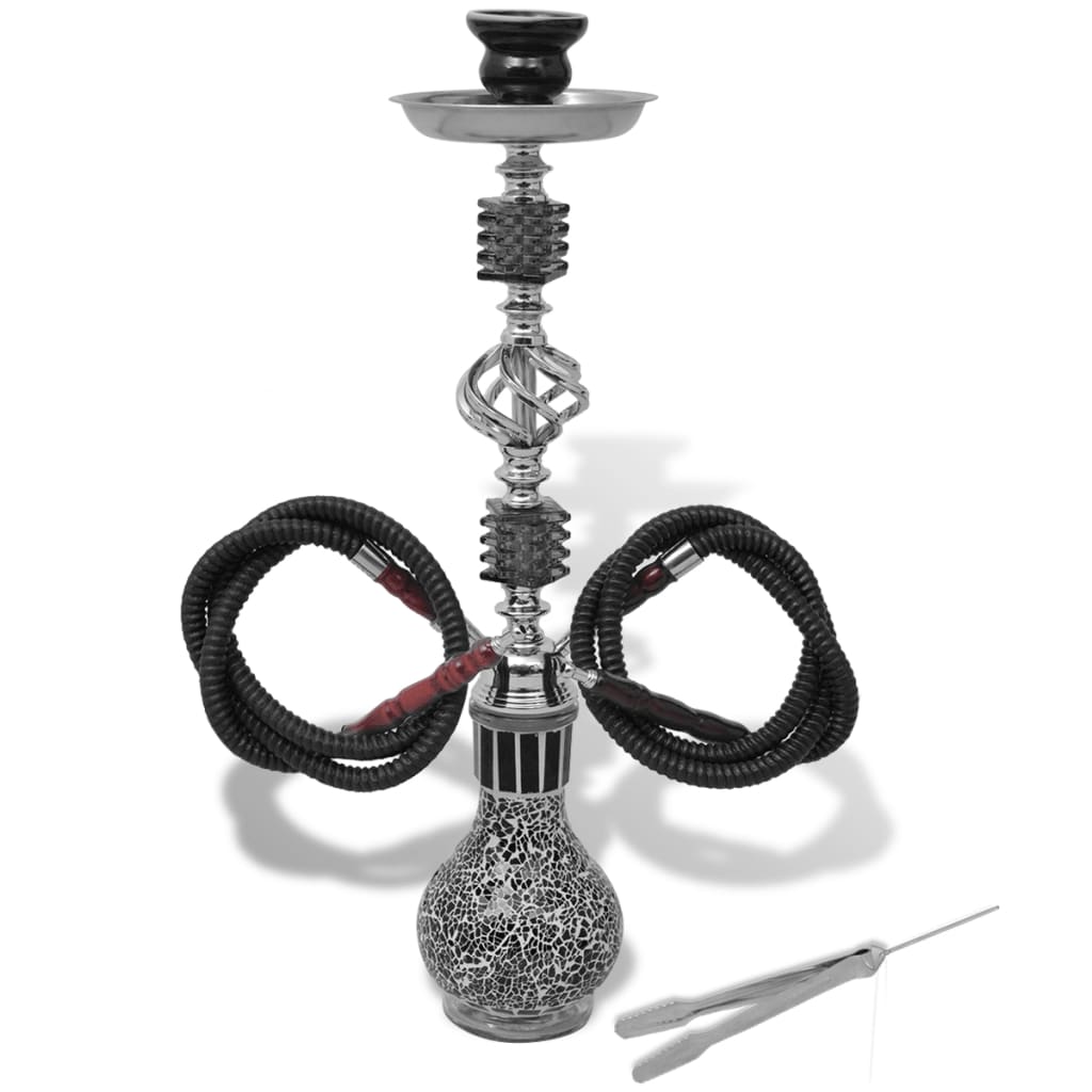 Waterpijp/Shisha Met 2 Slangen Zwart 55 Cm