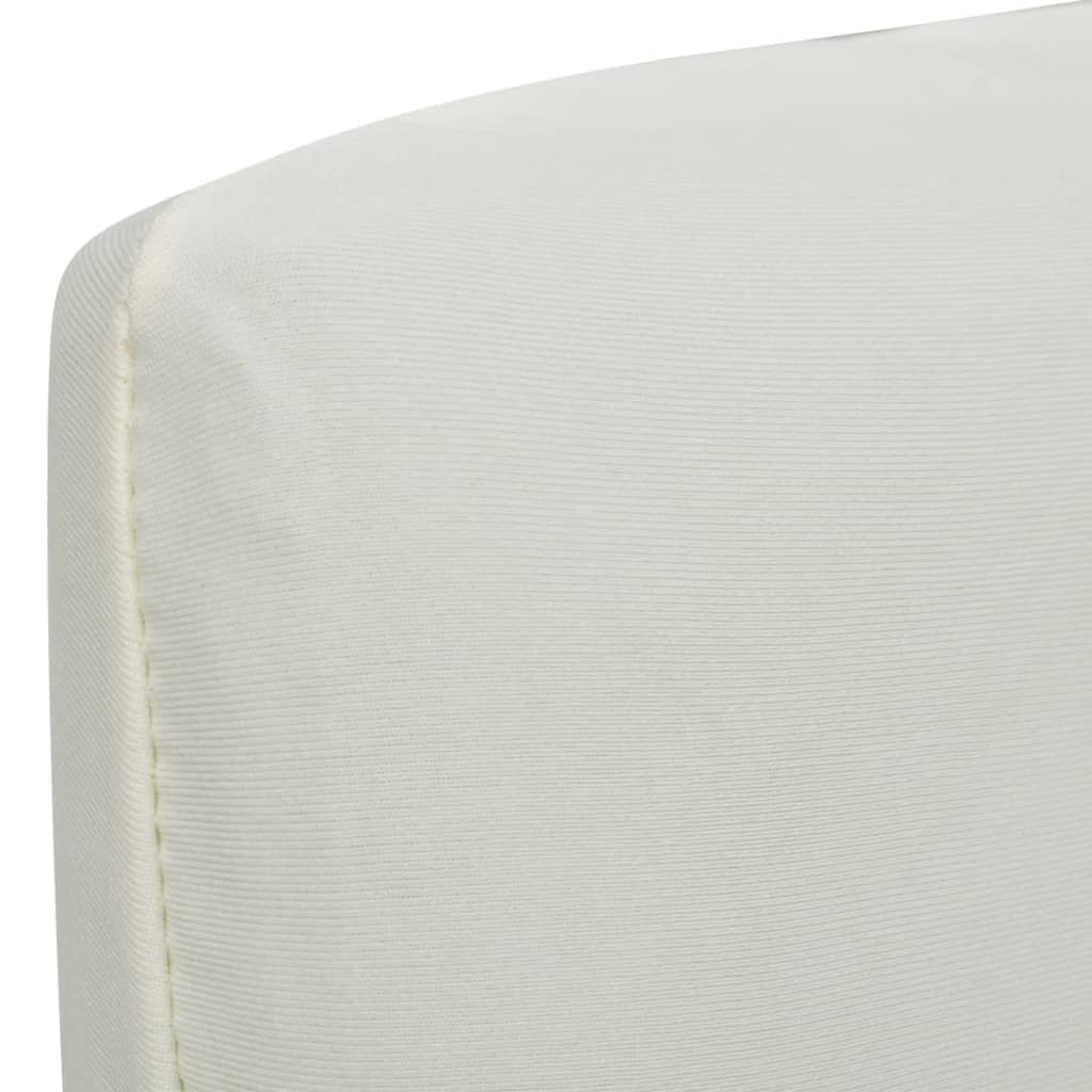 Stoelhoezen 4 St Stretch Recht Crèmekleurig