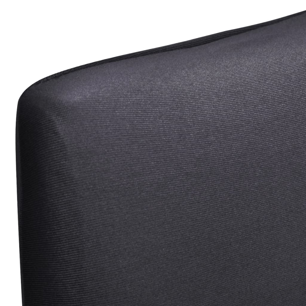 Stoelhoezen 6 St Stretch Recht Antracietkleurig