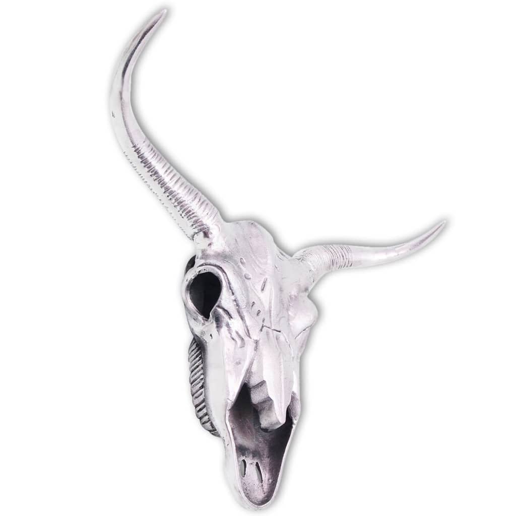 Schedel Muurdecoratie Aluminium Zilver