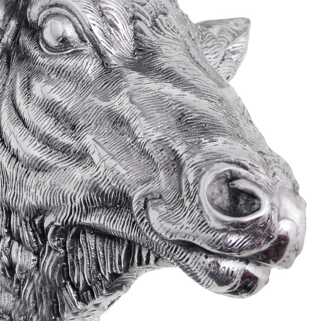 Hertenkop Muurdecoratie Aluminium Zilver