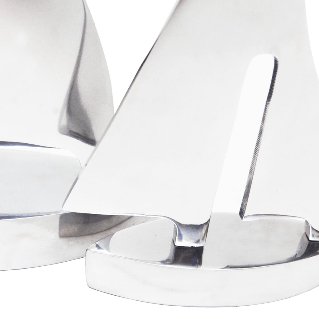 Zeilboot Decoratie 2 Stuks Zilver Aluminium