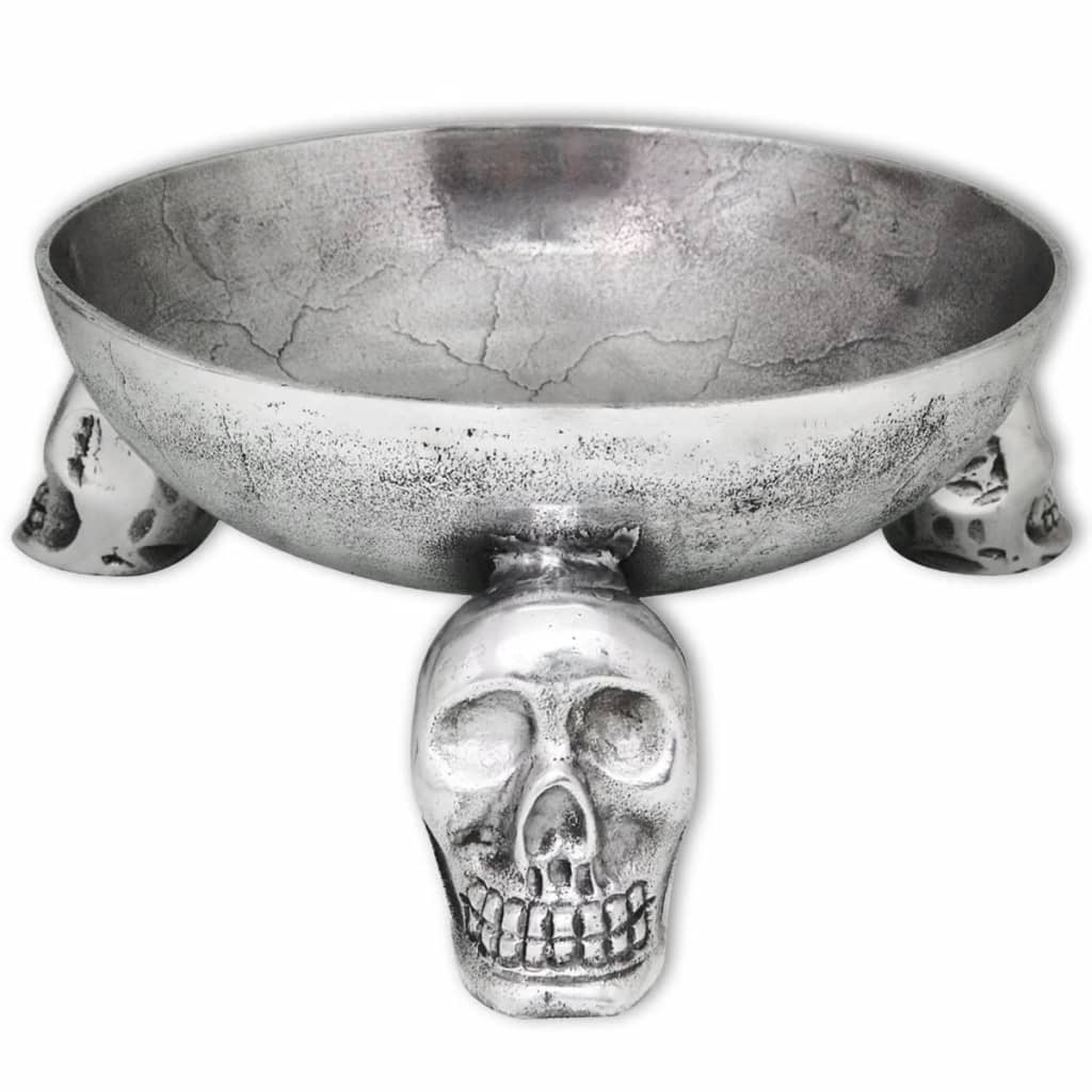 Fruitmand Met Doodskoppoten Zilver Aluminium