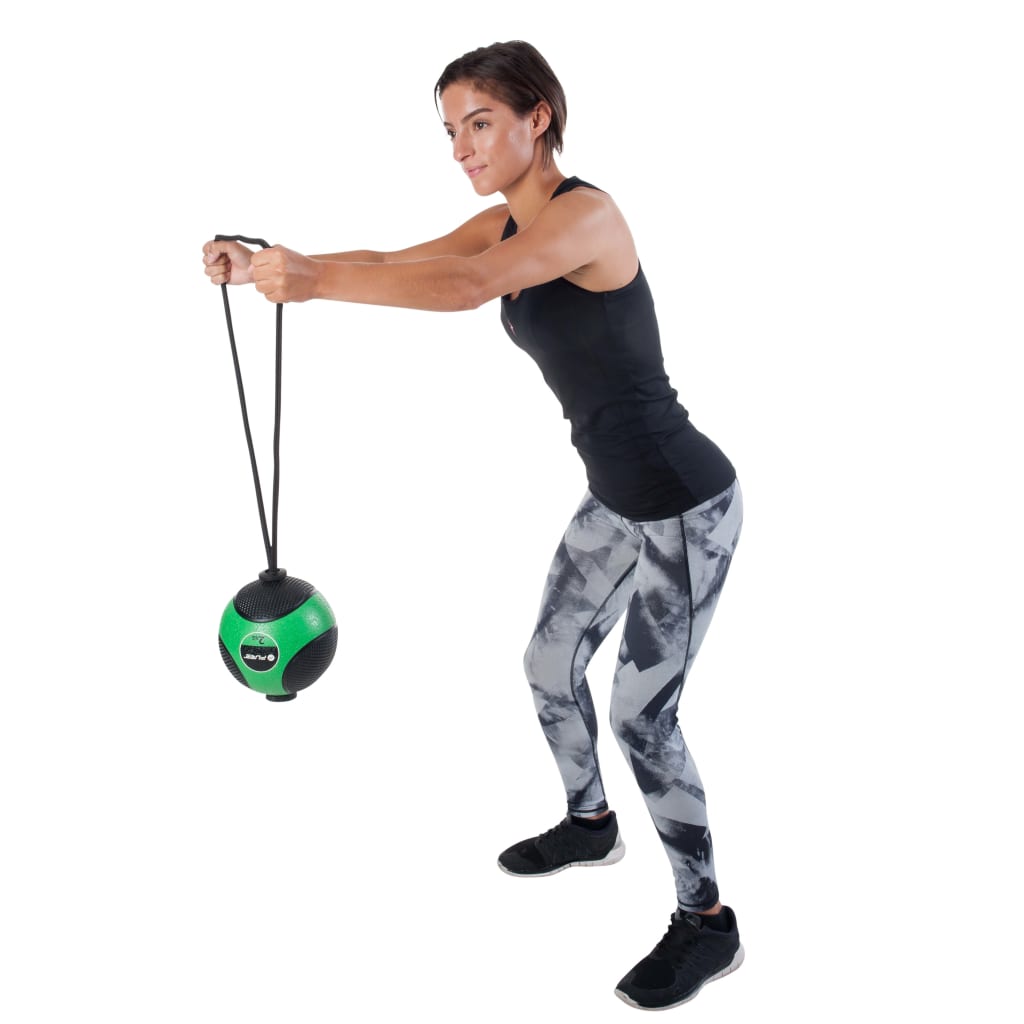 Pure2Improve Medicijnbal Met Touw 2 Kg Groen