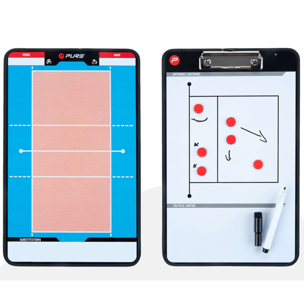 Pure2Improve Coach-Bord Dubbelzijdig Volleybal 35X22 Cm P2I100690