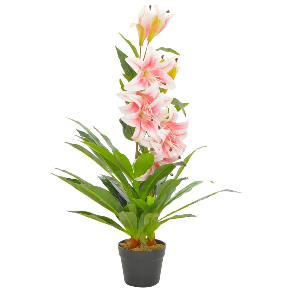 Kunstplant Met Pot Lelie 90 Cm Roze