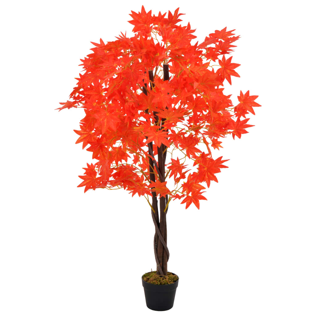 Kunstplant Met Pot Esdoorn 120 Cm Rood