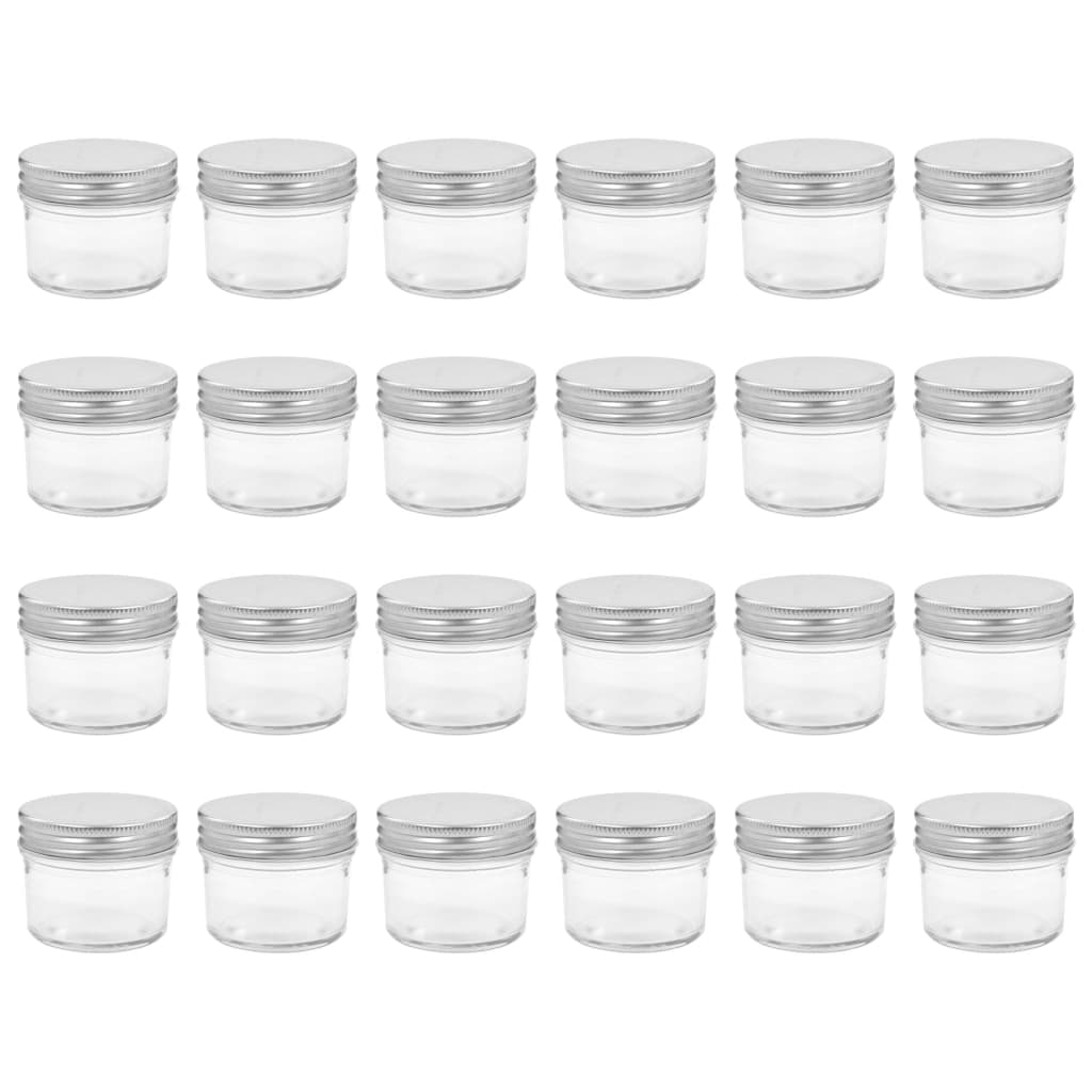 Jampotten Met Zilverkleurige Deksels 24 St 110 Ml Glas