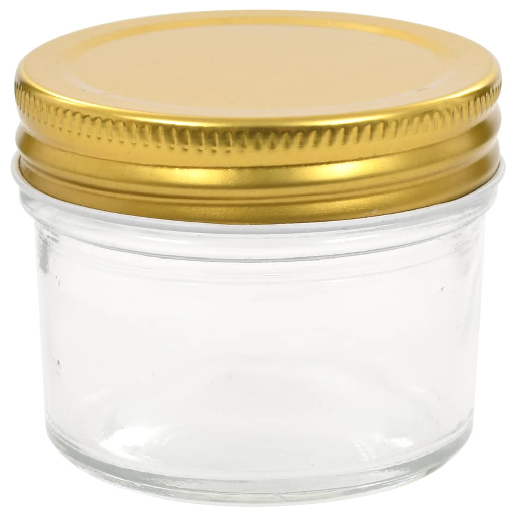 Jampotten Met Goudkleurige Deksels 24 St 110 Ml Glas