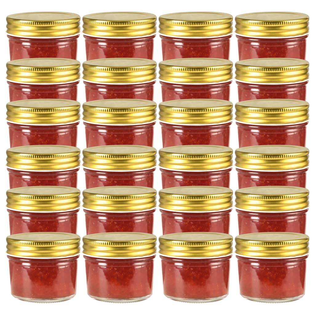 Jampotten Met Goudkleurige Deksels 24 St 110 Ml Glas
