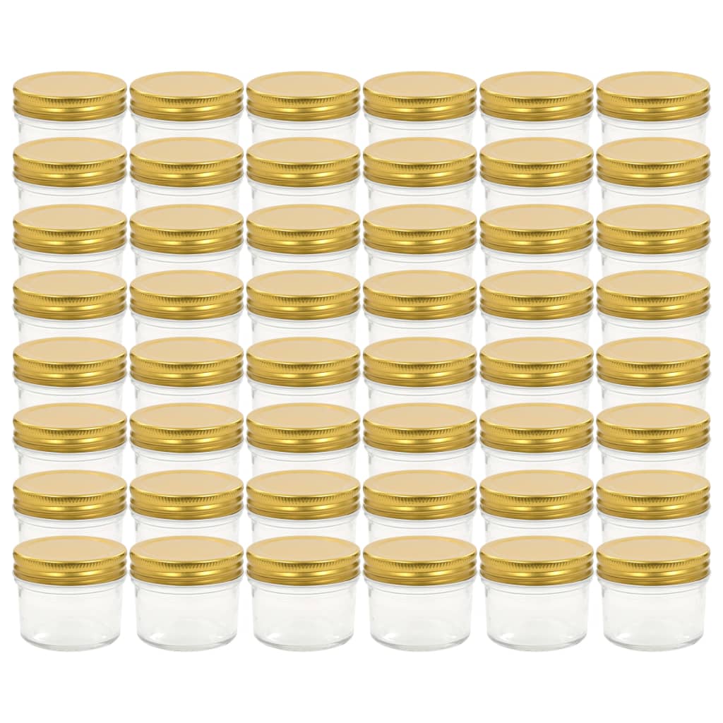 Jampotten Met Goudkleurige Deksels 48 St 110 Ml Glas