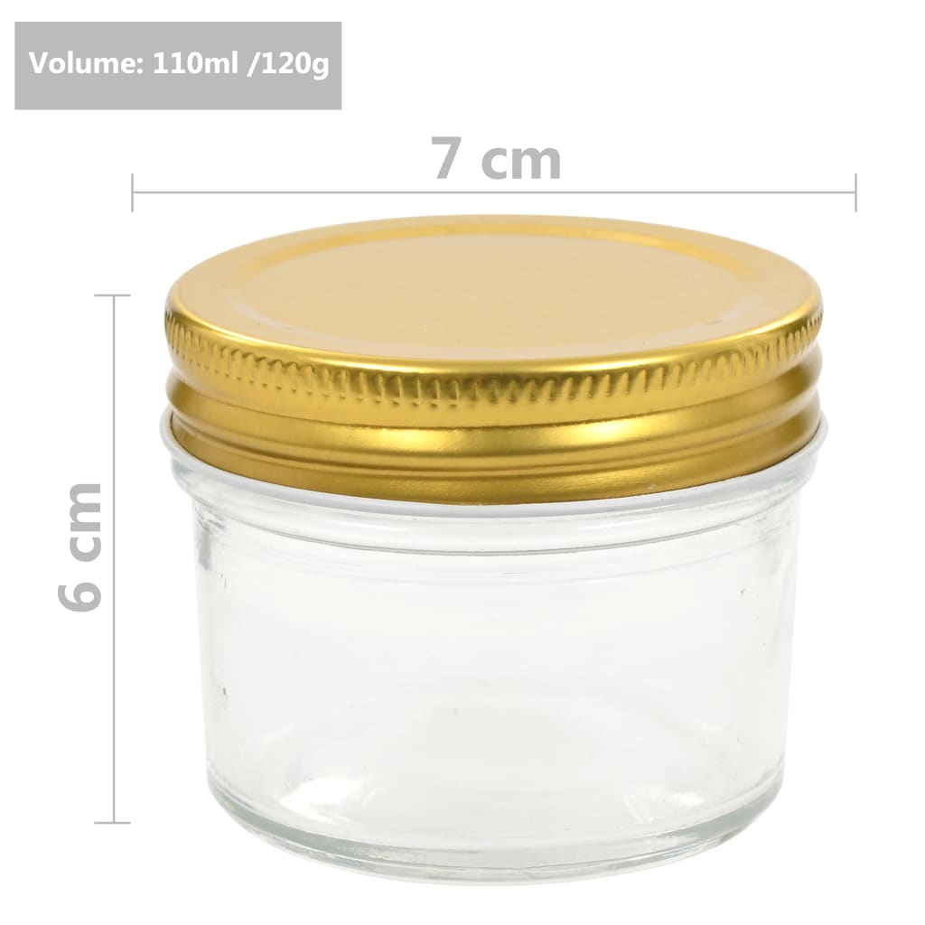 Jampotten Met Goudkleurige Deksels 48 St 110 Ml Glas