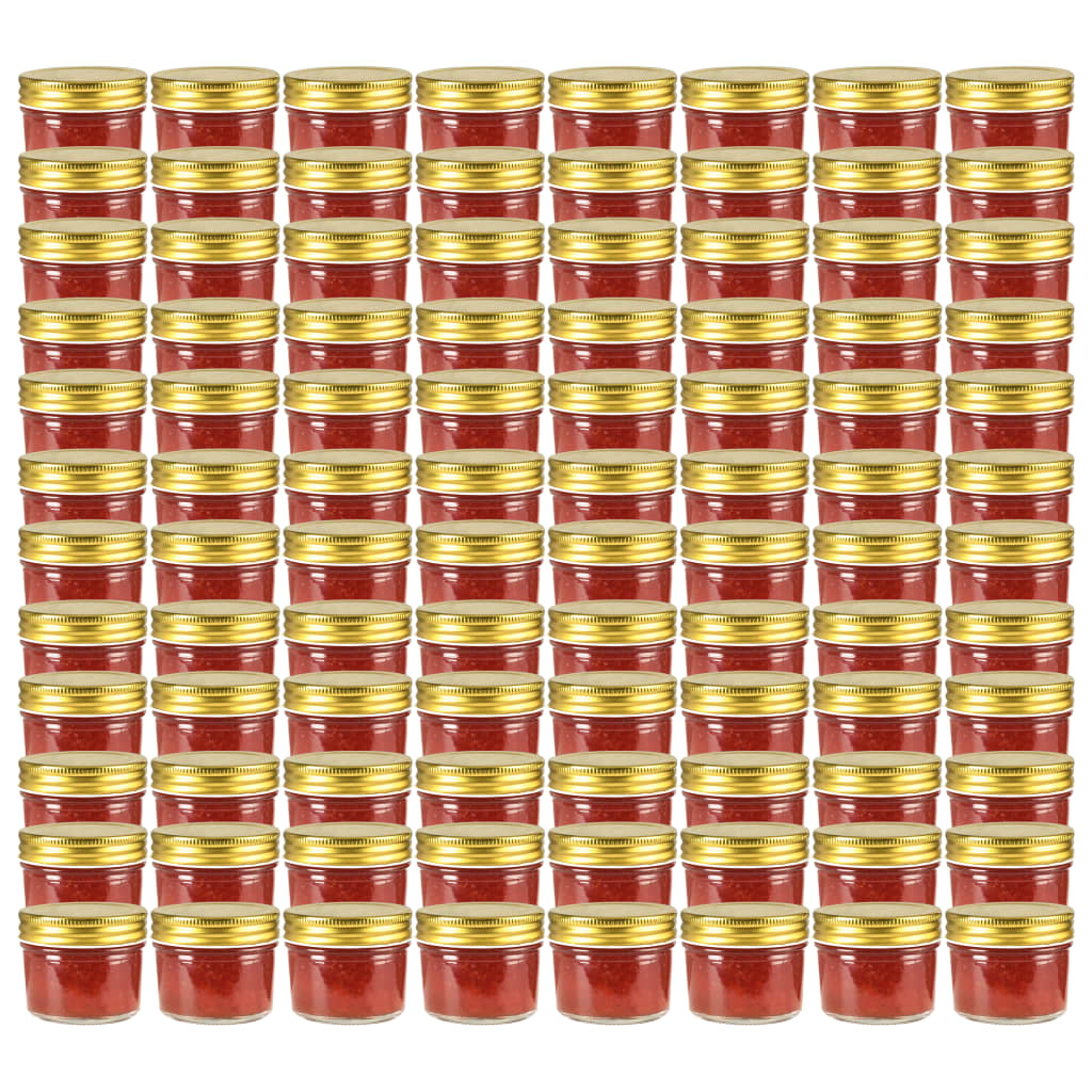 Jampotten Met Goudkleurige Deksels 96 St 110 Ml Glas