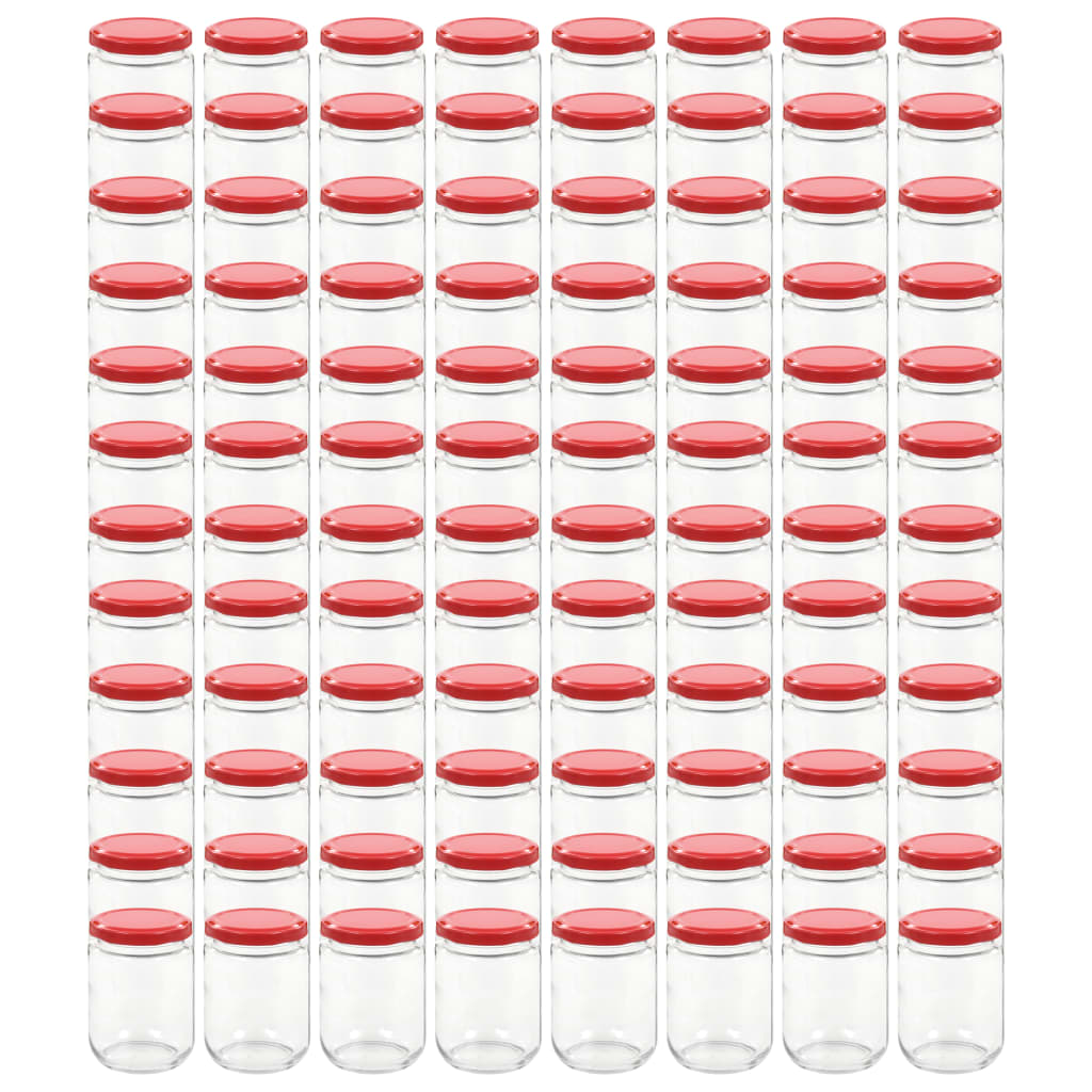 Jampotten Met Rode Deksels 96 St 230 Ml Glas