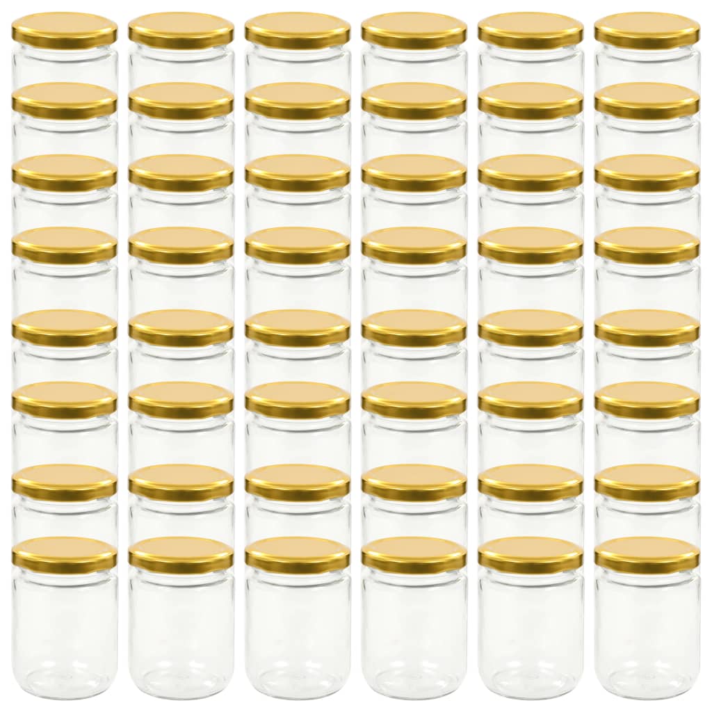 Jampotten Met Goudkleurige Deksels 48 St 230 Ml Glas