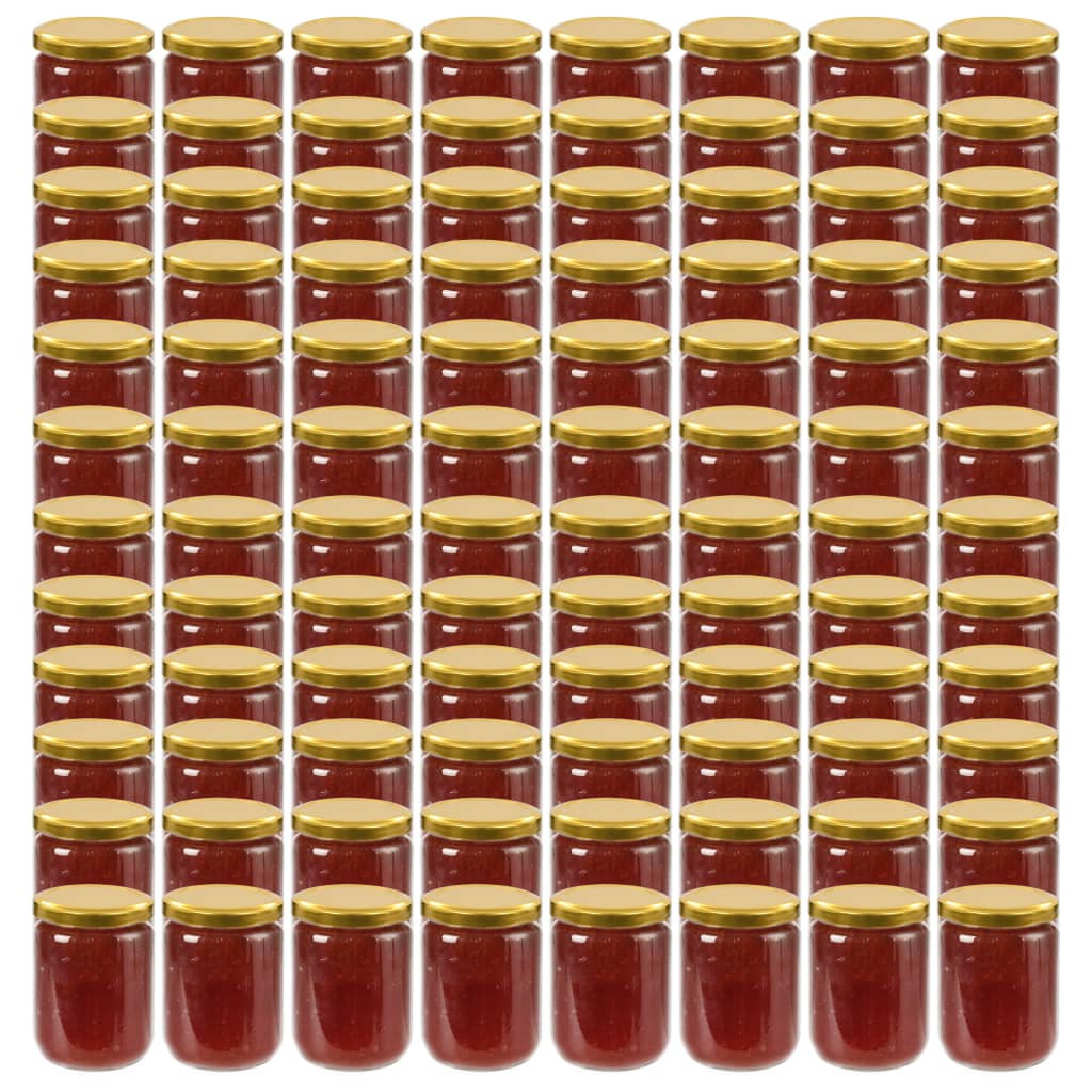 Jampotten Met Goudkleurige Deksels 96 St 230 Ml Glas