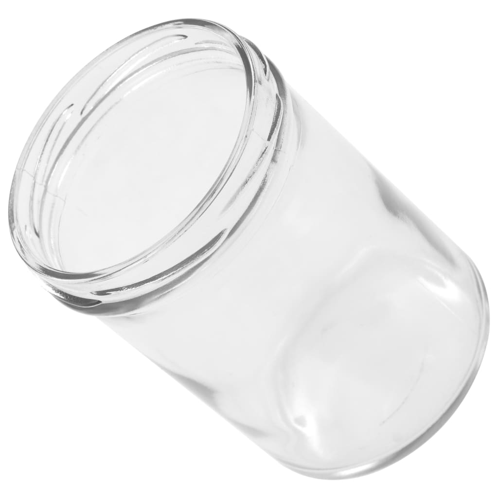 Jampotten Met Wit Met Paarse Deksels 96 St 400 Ml Glas