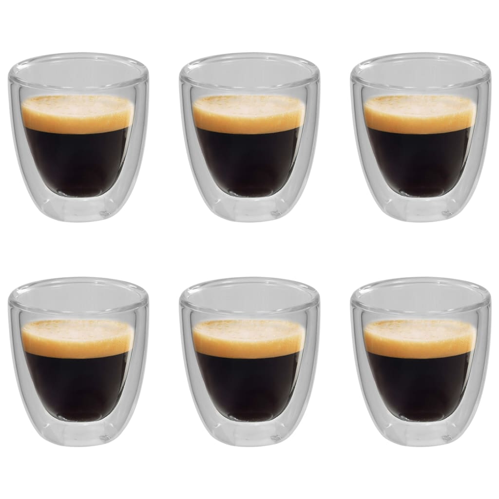 Thermoglazen Voor Espresso Dubbelwandig 6 St 80 Ml