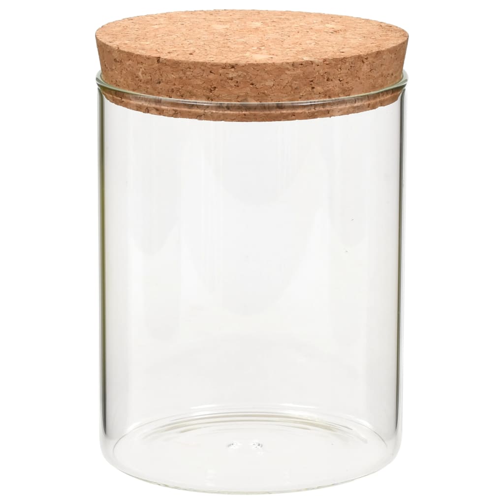 Opbergpotten Met Kurken Deksel 6 St 650 Ml Glas
