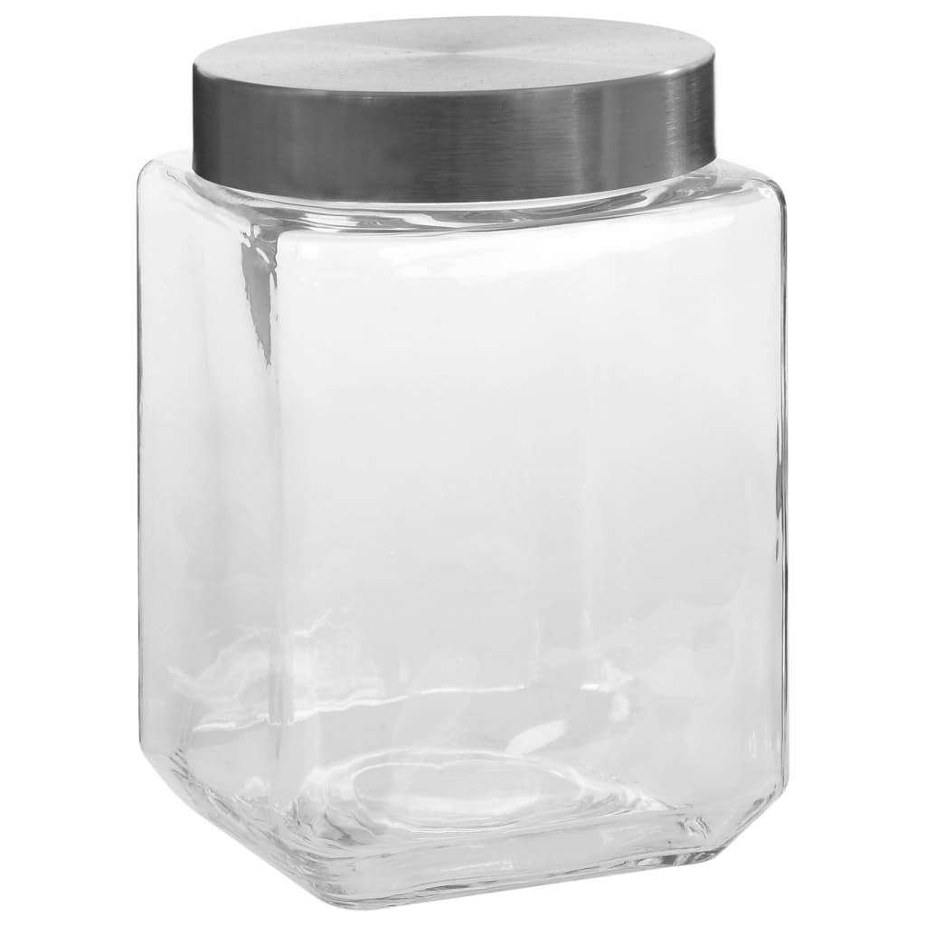 Opbergpotten Met Zilverkleurig Deksel 6 St 800/1200/1700 Ml