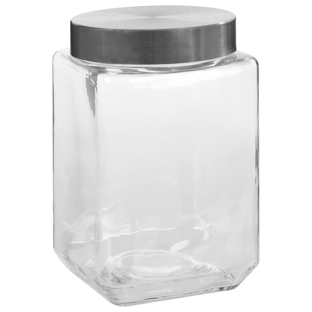 Opbergpotten Met Zilverkleurig Deksel 6 St 800/1200/1700 Ml