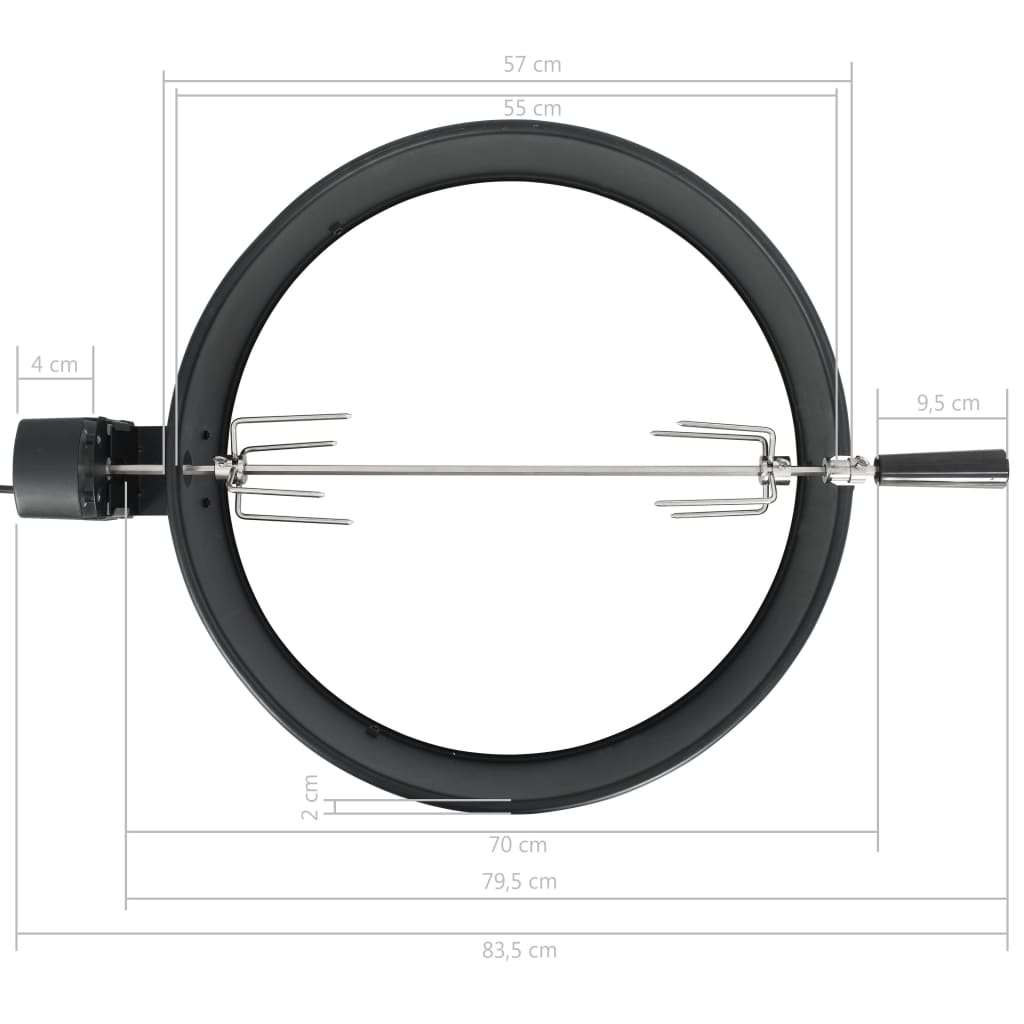 Bbq Rotisserie Ring 57 Cm Zwart