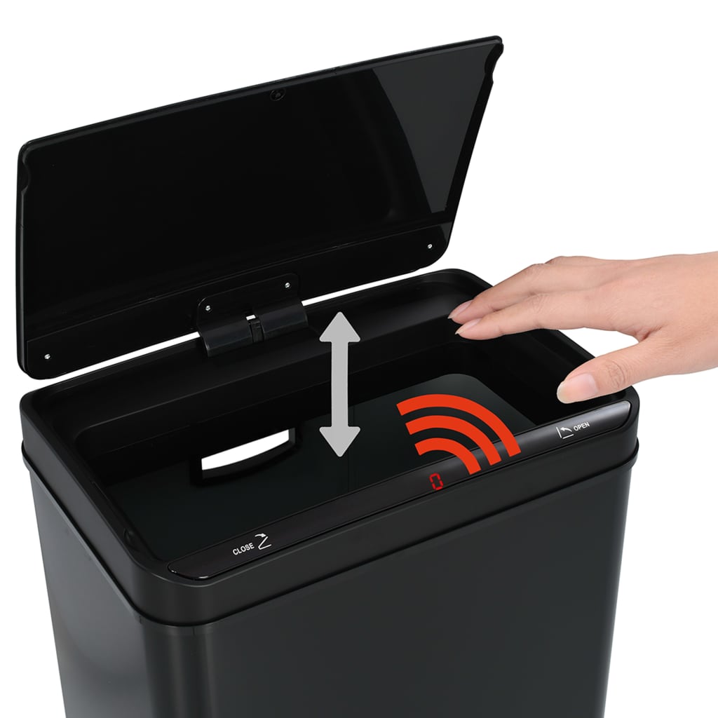 Prullenbak Met Automatische Sensor 60 L Staal Zwart