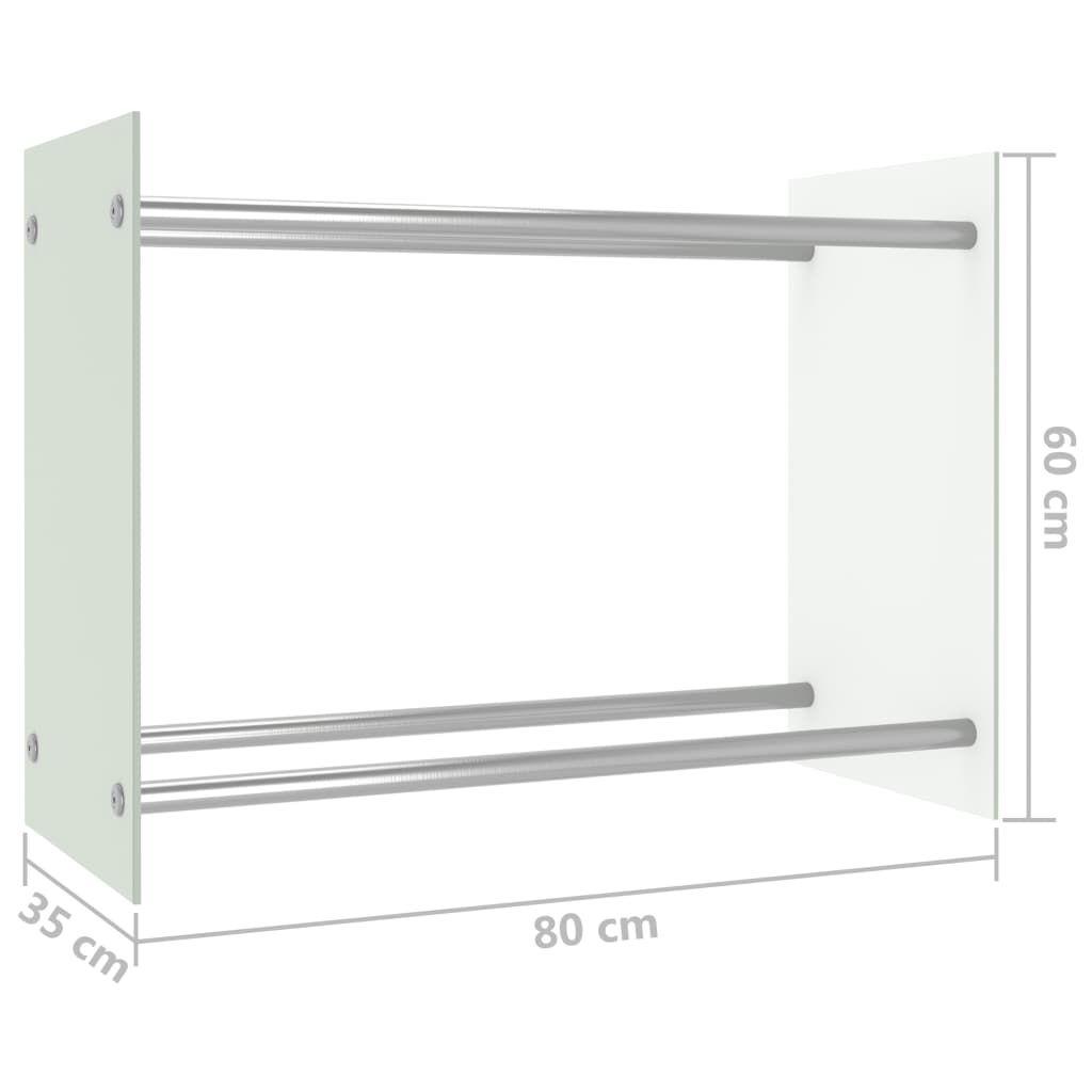Haardhoutrek 80X35X60 Cm Glas Wit
