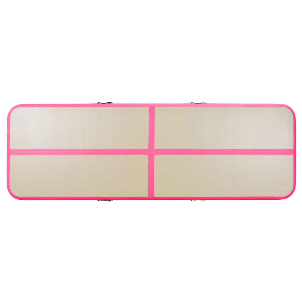 Gymnastiekmat Met Pomp Opblaasbaar 300X100X10 Cm Pvc Roze