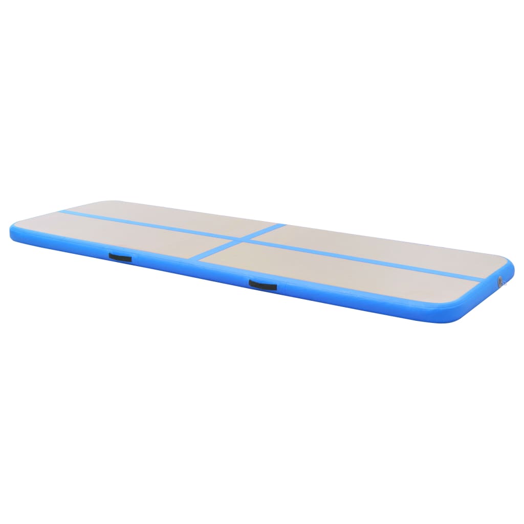 Gymnastiekmat Met Pomp Opblaasbaar 300X100X10 Cm Pvc Blauw