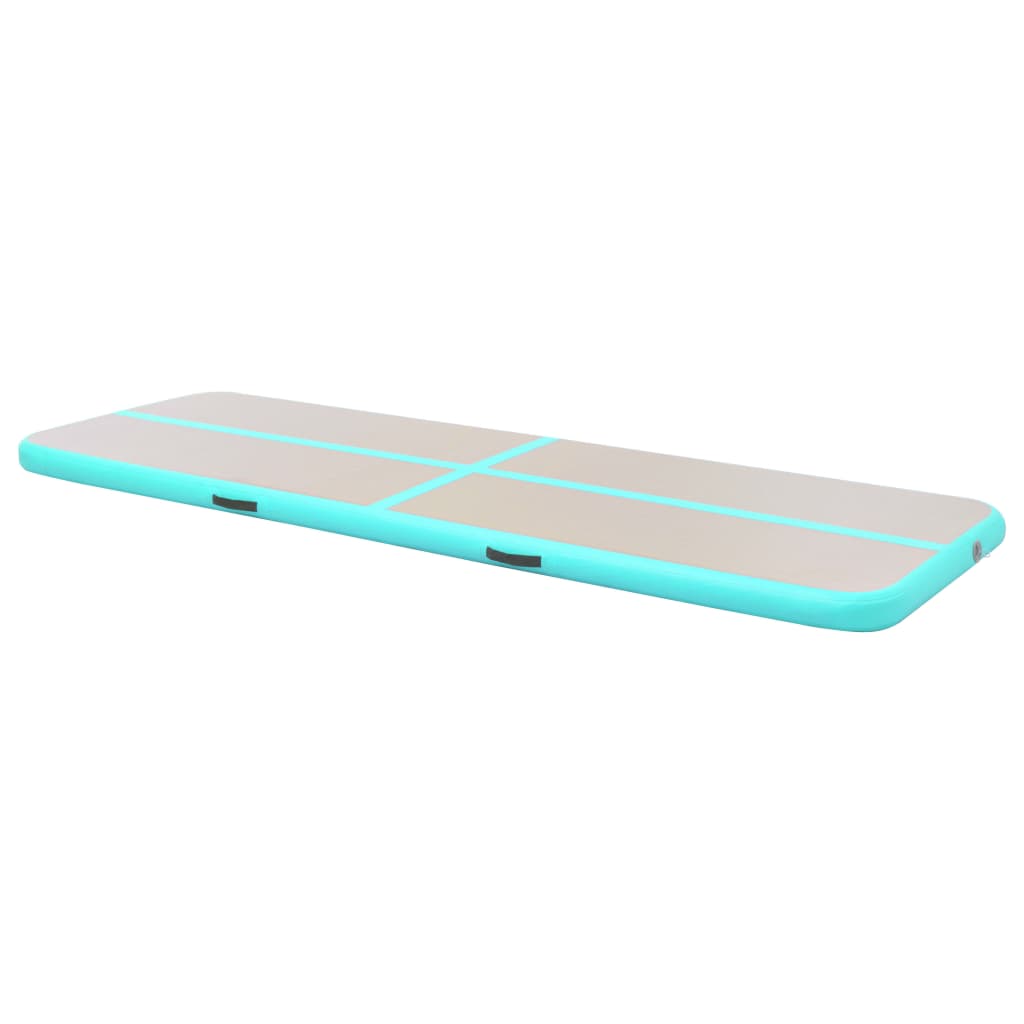 Gymnastiekmat Met Pomp Opblaasbaar 300X100X10 Cm Pvc Groen