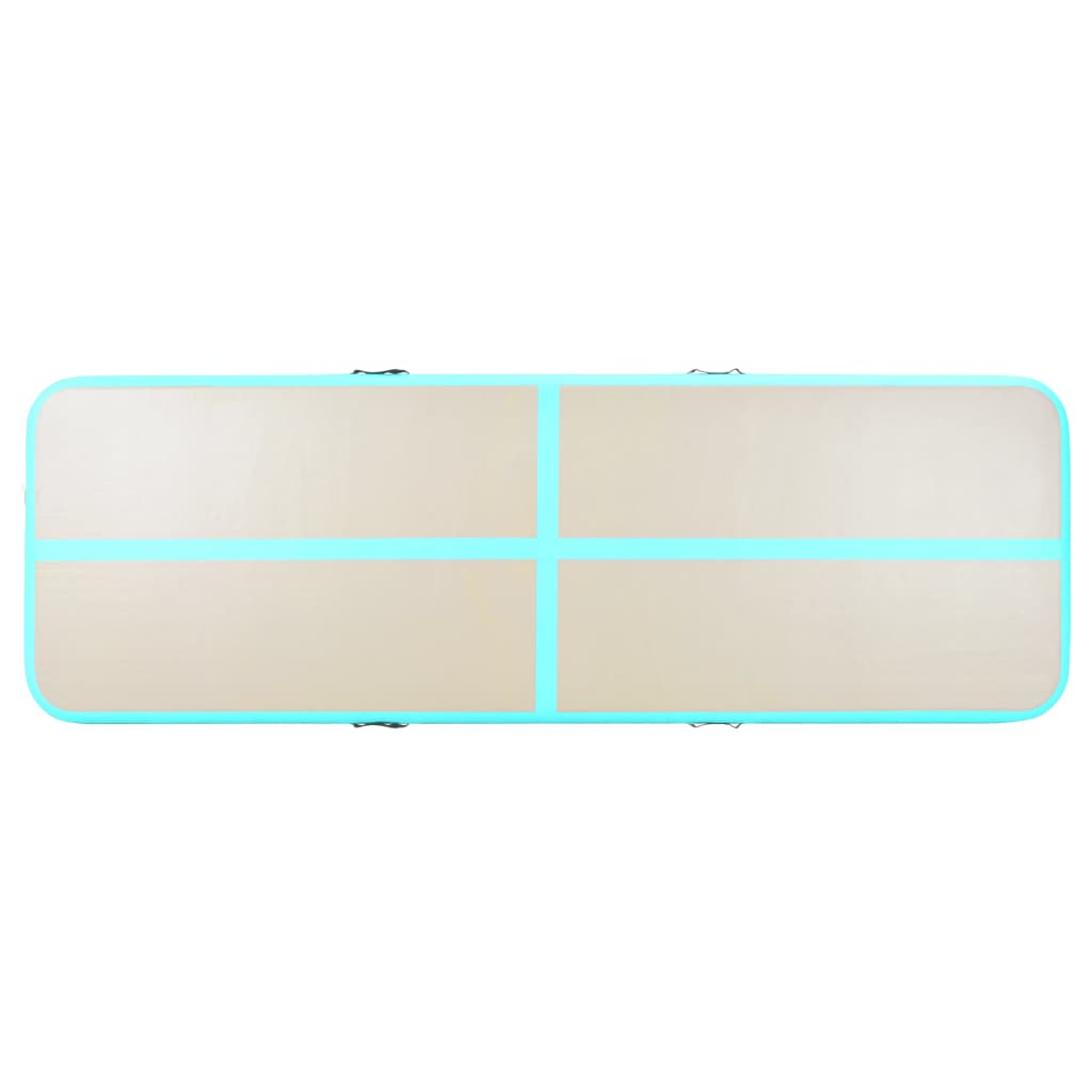 Gymnastiekmat Met Pomp Opblaasbaar 300X100X10 Cm Pvc Groen