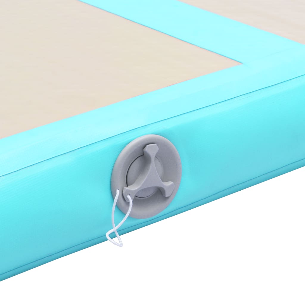 Gymnastiekmat Met Pomp Opblaasbaar 300X100X10 Cm Pvc Groen