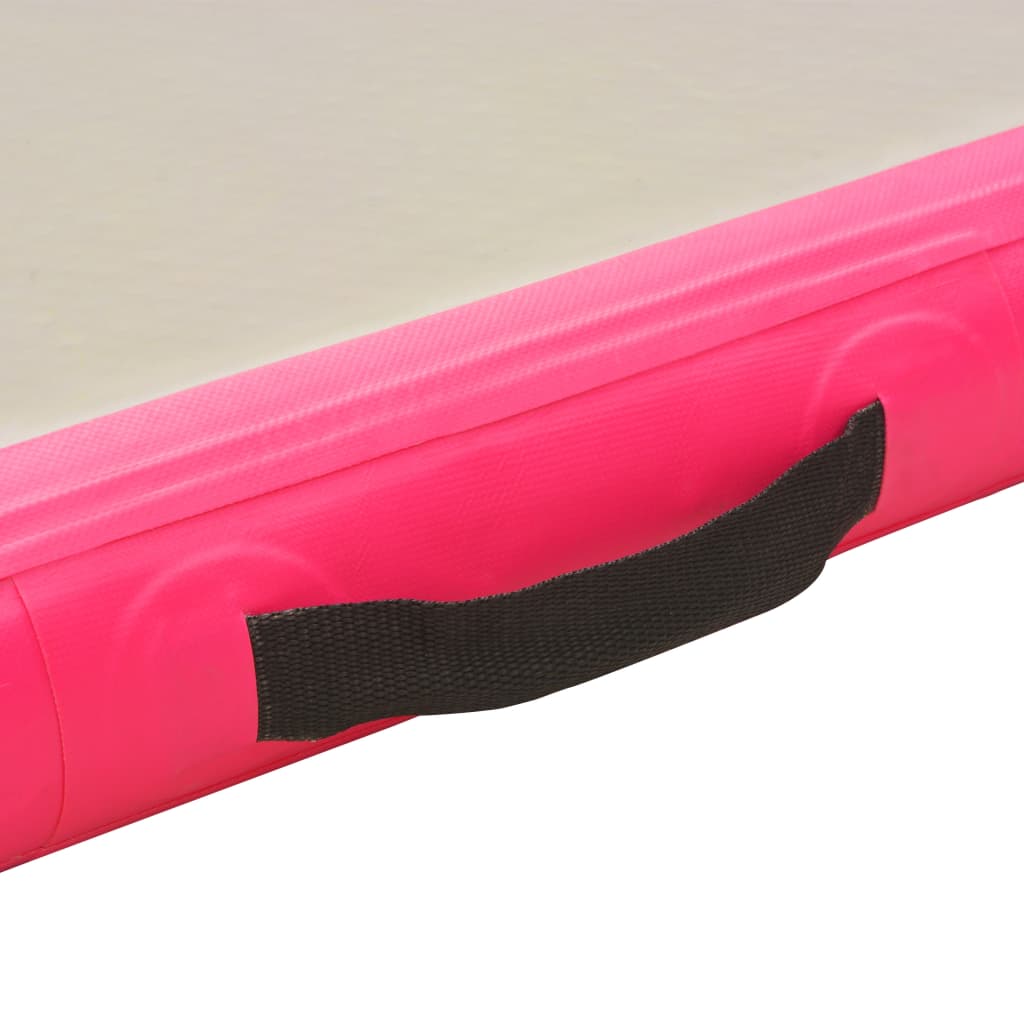 Gymnastiekmat Met Pomp Opblaasbaar 400X100X10 Cm Pvc Roze