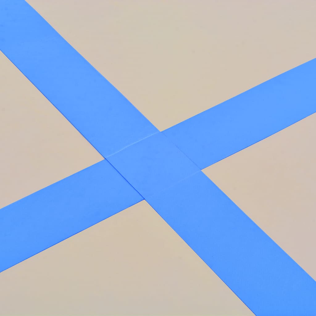 Gymnastiekmat Met Pomp Opblaasbaar 400X100X10 Cm Pvc Blauw