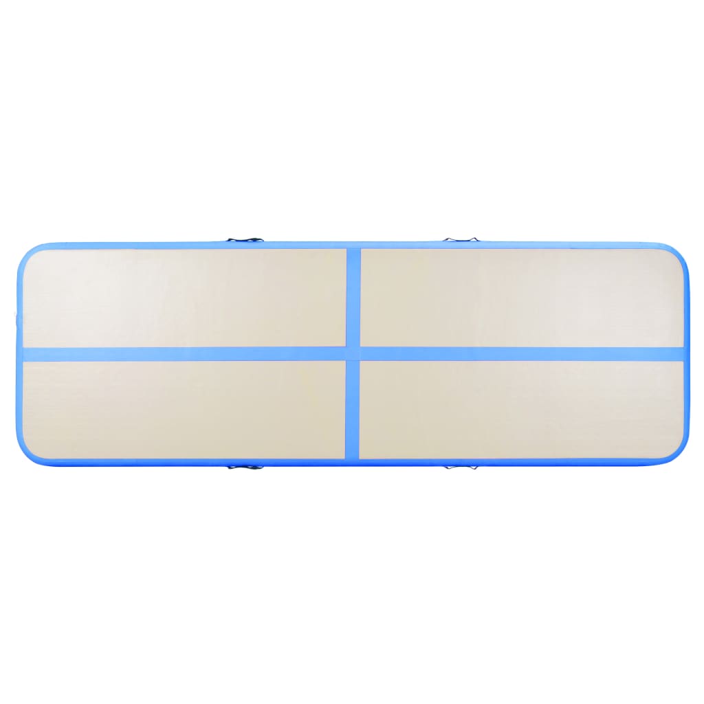 Gymnastiekmat Met Pomp Opblaasbaar 400X100X10 Cm Pvc Blauw