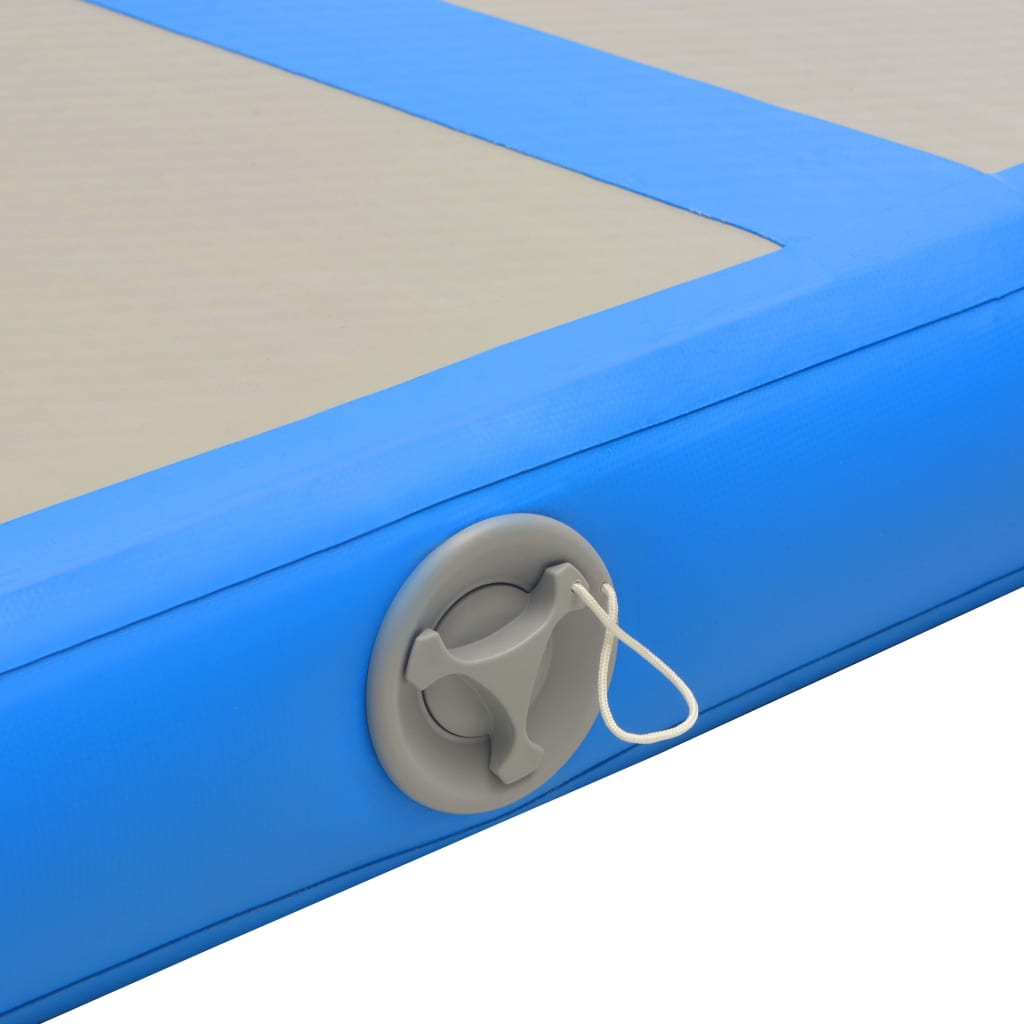Gymnastiekmat Met Pomp Opblaasbaar 400X100X10 Cm Pvc Blauw