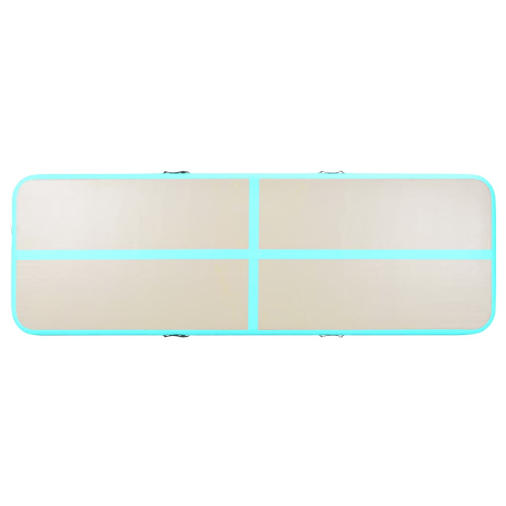 Gymnastiekmat Met Pomp Opblaasbaar 400X100X10 Cm Pvc Groen