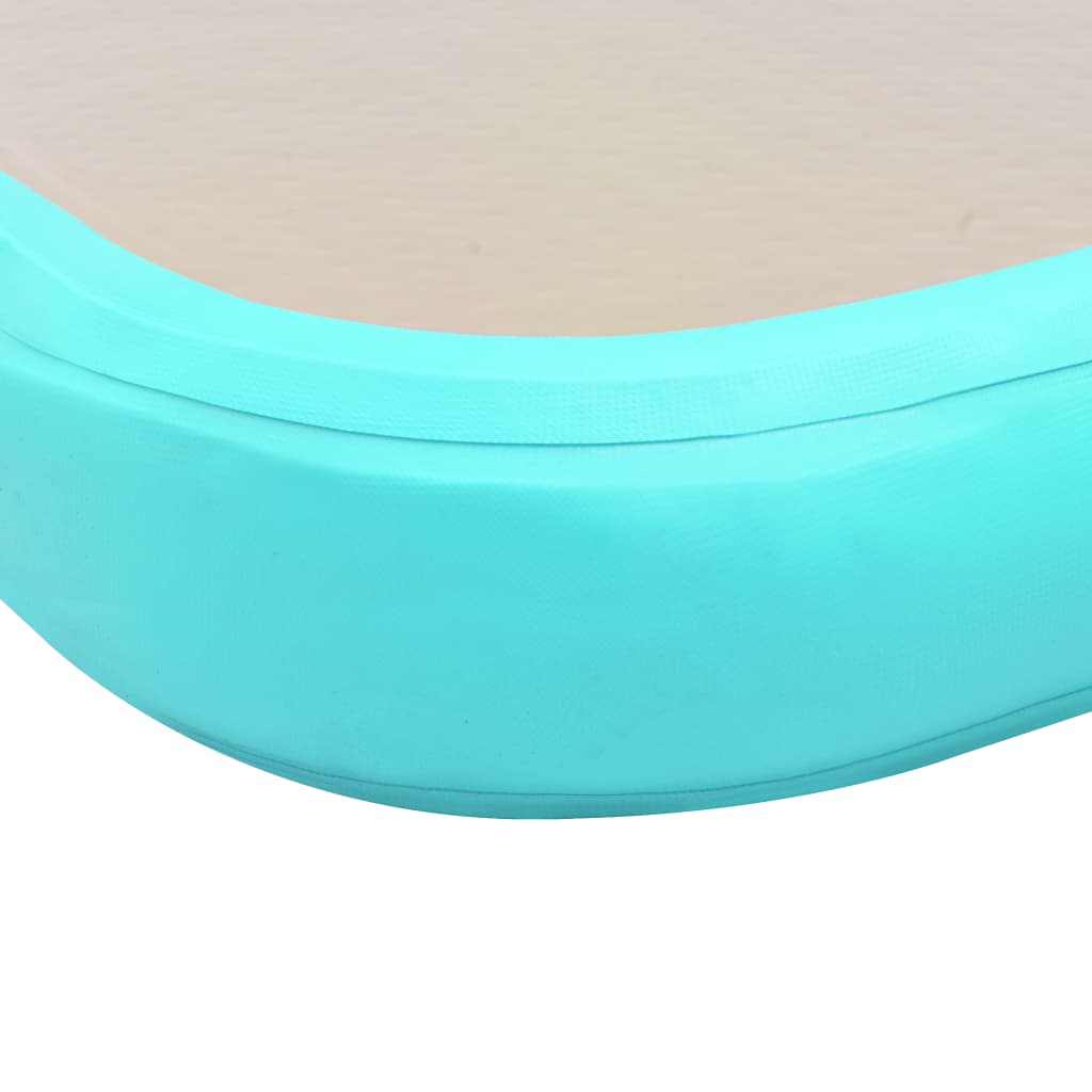 Gymnastiekmat Met Pomp Opblaasbaar 500X100X10 Cm Pvc Groen