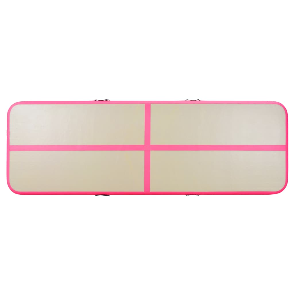 Gymnastiekmat Met Pomp Opblaasbaar 600X100X10 Cm Pvc Roze
