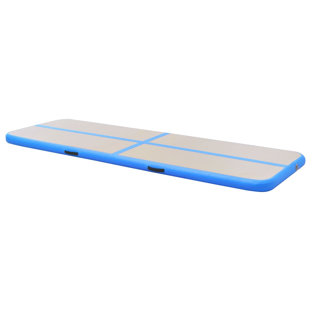 Gymnastiekmat Met Pomp Opblaasbaar 600X100X10 Cm Pvc Blauw