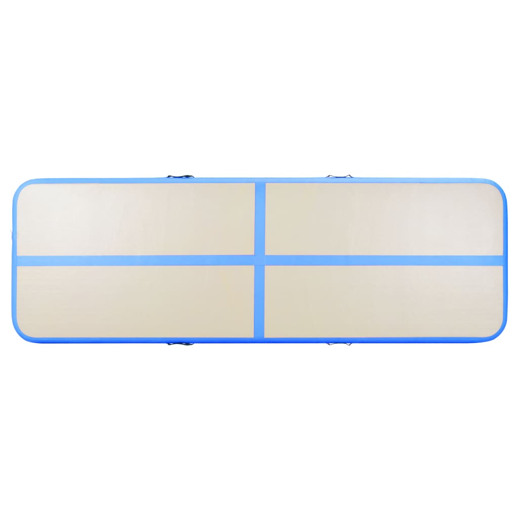 Gymnastiekmat Met Pomp Opblaasbaar 600X100X10 Cm Pvc Blauw