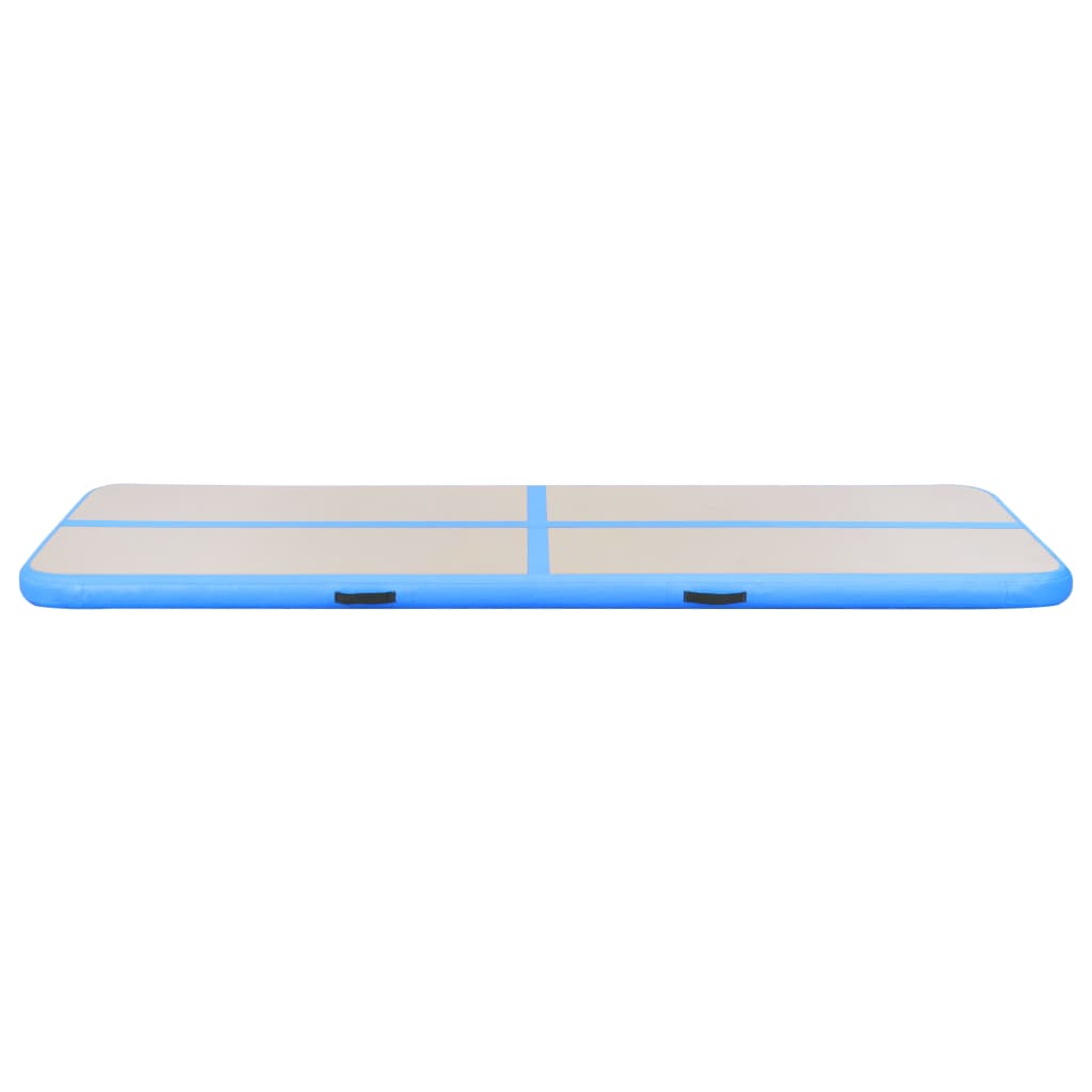 Gymnastiekmat Met Pomp Opblaasbaar 600X100X10 Cm Pvc Blauw
