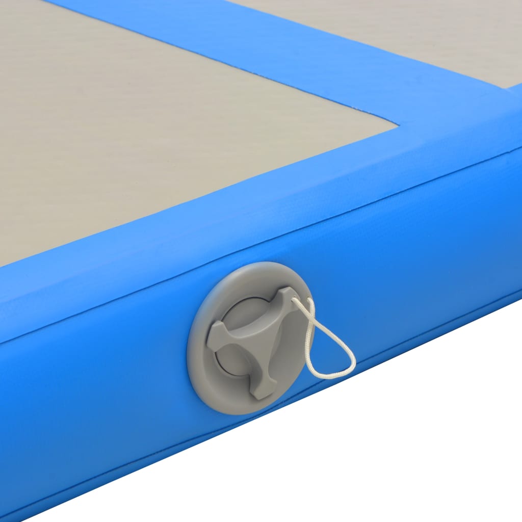 Gymnastiekmat Met Pomp Opblaasbaar 600X100X10 Cm Pvc Blauw