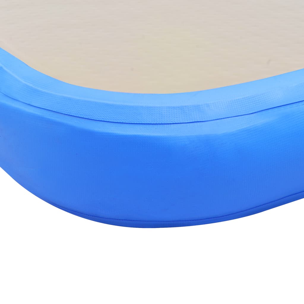 Gymnastiekmat Met Pomp Opblaasbaar 600X100X10 Cm Pvc Blauw