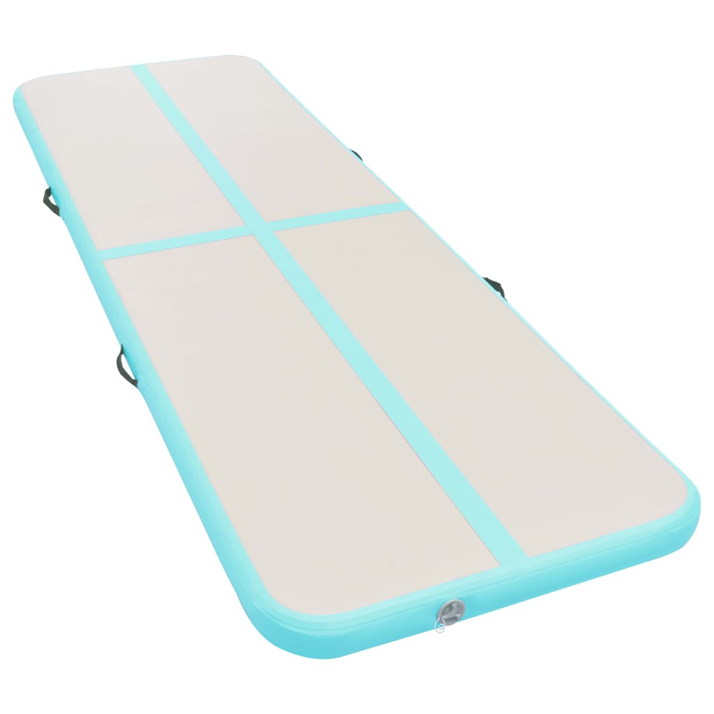Gymnastiekmat Met Pomp Opblaasbaar 600X100X10 Cm Pvc Groen