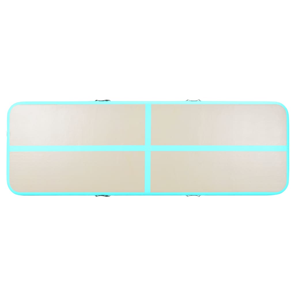 Gymnastiekmat Met Pomp Opblaasbaar 600X100X10 Cm Pvc Groen
