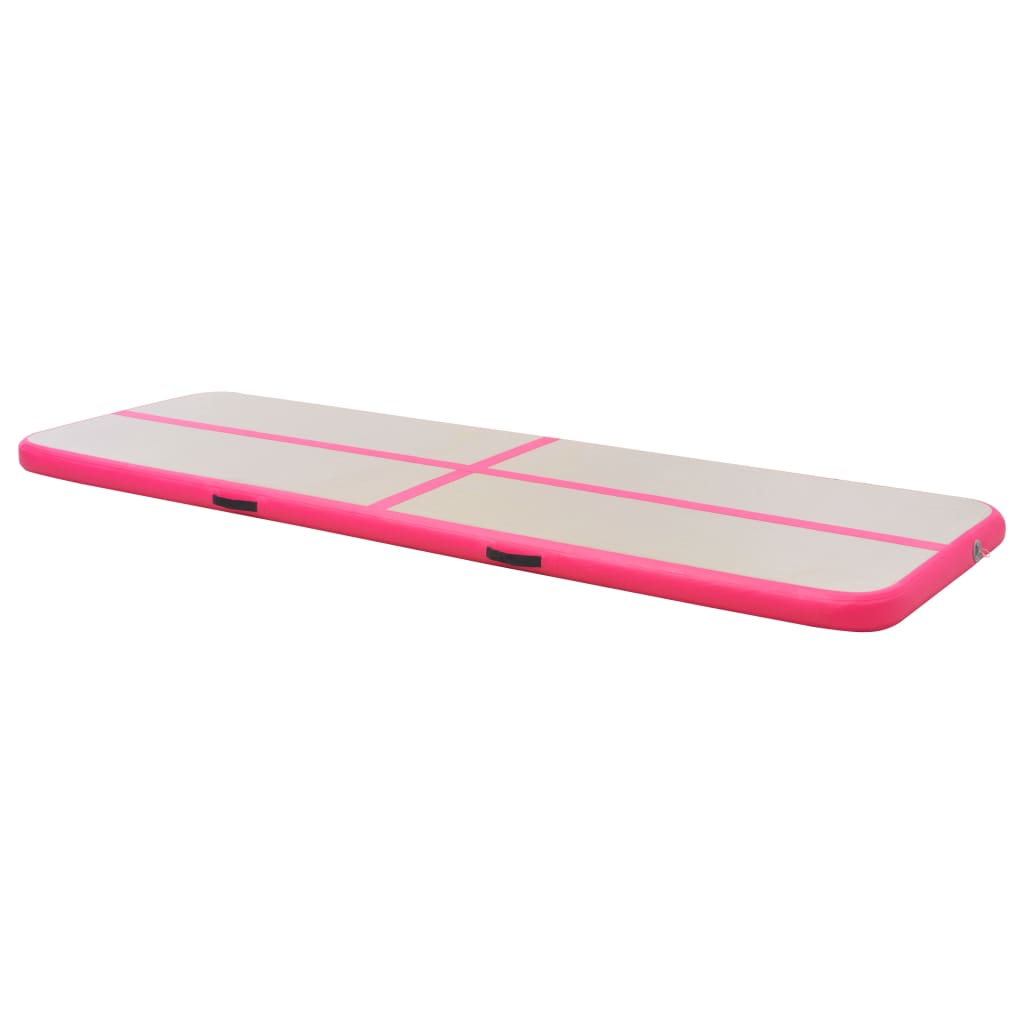 Gymnastiekmat Met Pomp Opblaasbaar 700X100X10 Cm Pvc Roze