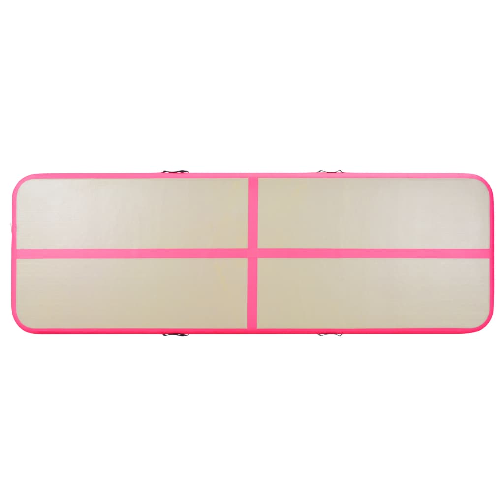 Gymnastiekmat Met Pomp Opblaasbaar 700X100X10 Cm Pvc Roze