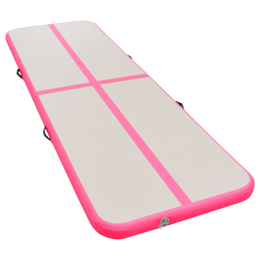 Gymnastiekmat Met Pomp Opblaasbaar 800X100X10 Cm Pvc Roze